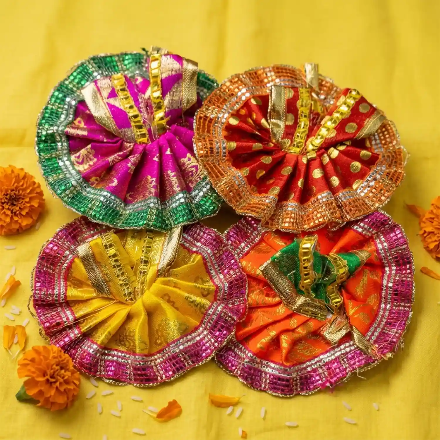Designer Laddu Gopal Zari Dress | Traditional Gopal  Dress | Size- 4
